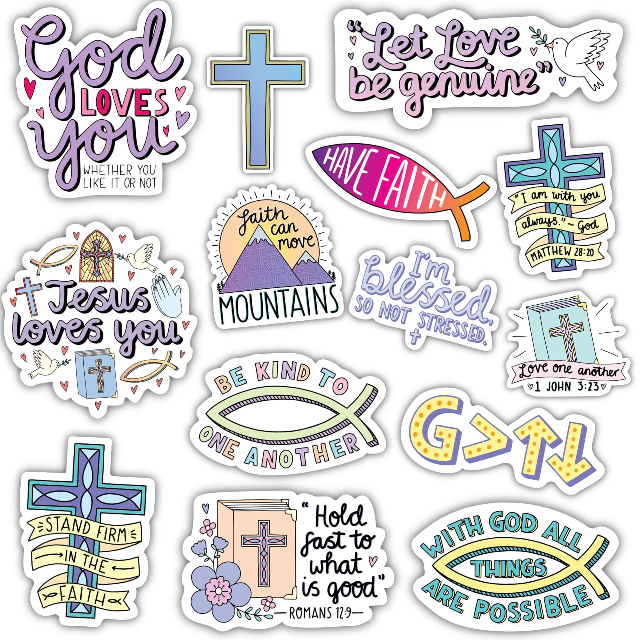 Colorful Faith Sticker 14 Pack